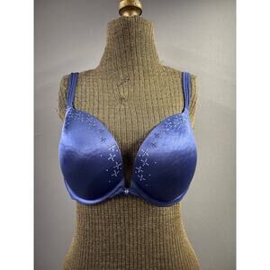 Victoria’s Secret Very Sexy Push-Up Underwire bra 38D Navy blue w/ Beaded detail